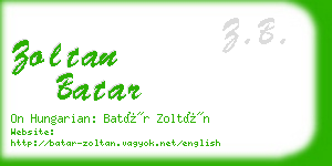 zoltan batar business card